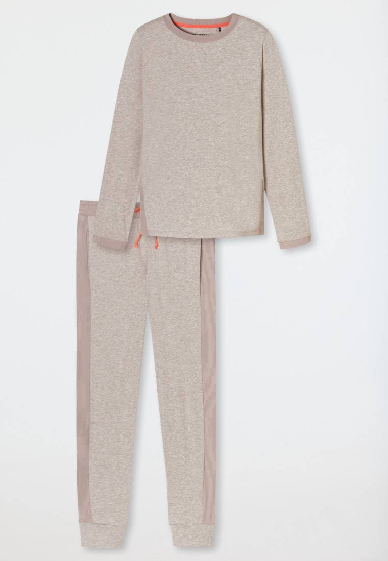 Schiesser Schlafanzug Lang Bio-Baumwolle Natur - Casual Nightwear