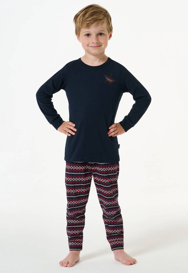 Schiesser Schlafanzug Lang Bündchen Gemustert - X-Mas Family