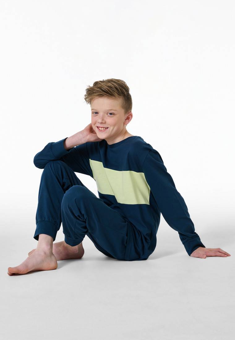 Schiesser Schlafanzug lang Bündchen nachtblau - Teens Nightwear