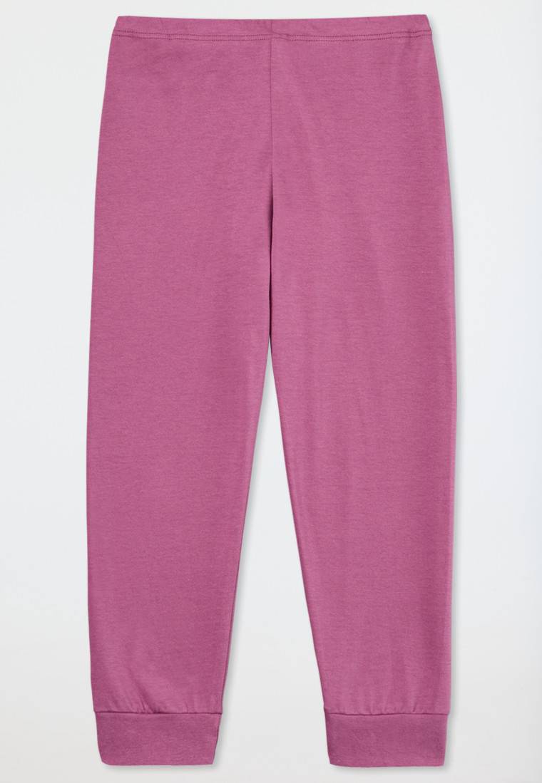 Schiesser Schlafanzug Lang Bündchen Ringel Mond Malve - Natural Love