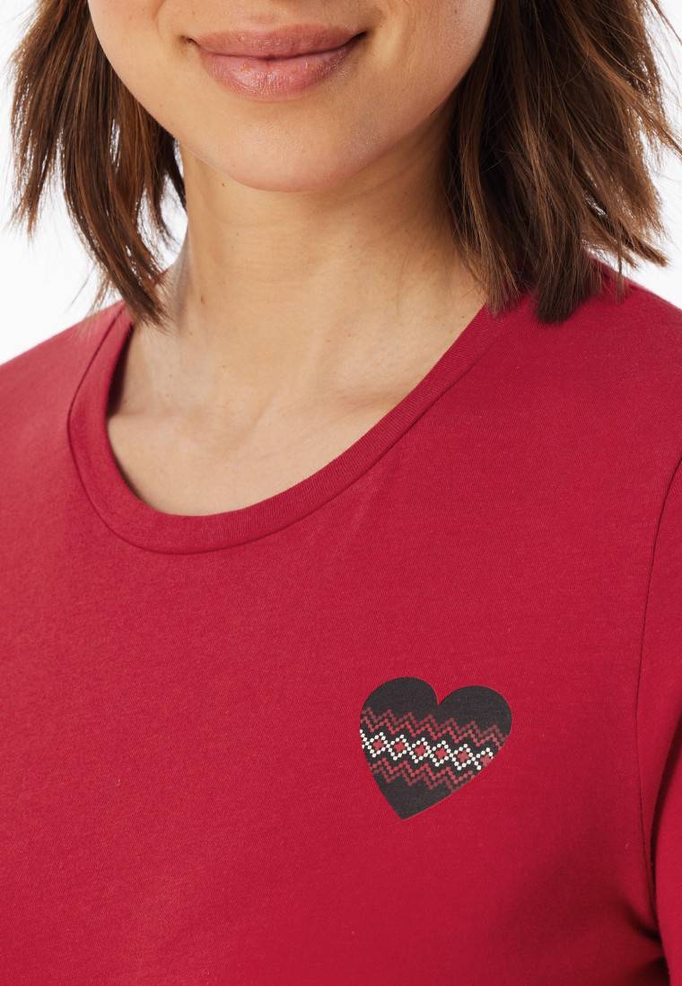 Schiesser Schlafanzug Lang Bündchen Rot - X-Mas Family