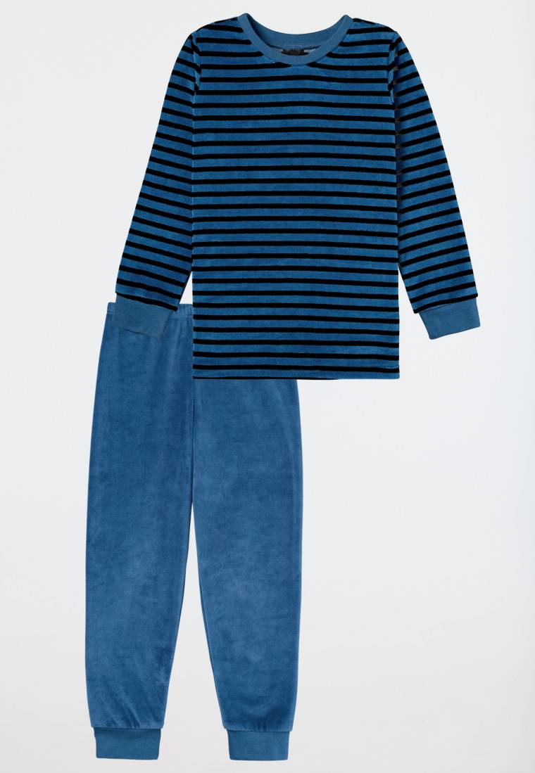 Schiesser Schlafanzug Lang Bündchen Streifen Blau - Boys World