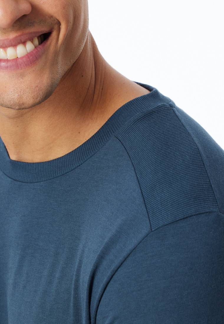 Schiesser Schlafanzug Lang Dunkelblau - Modern Nightwear