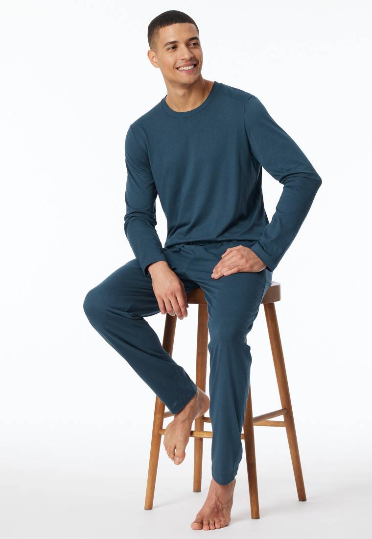Schiesser Schlafanzug lang dunkelblau - Modern Nightwear