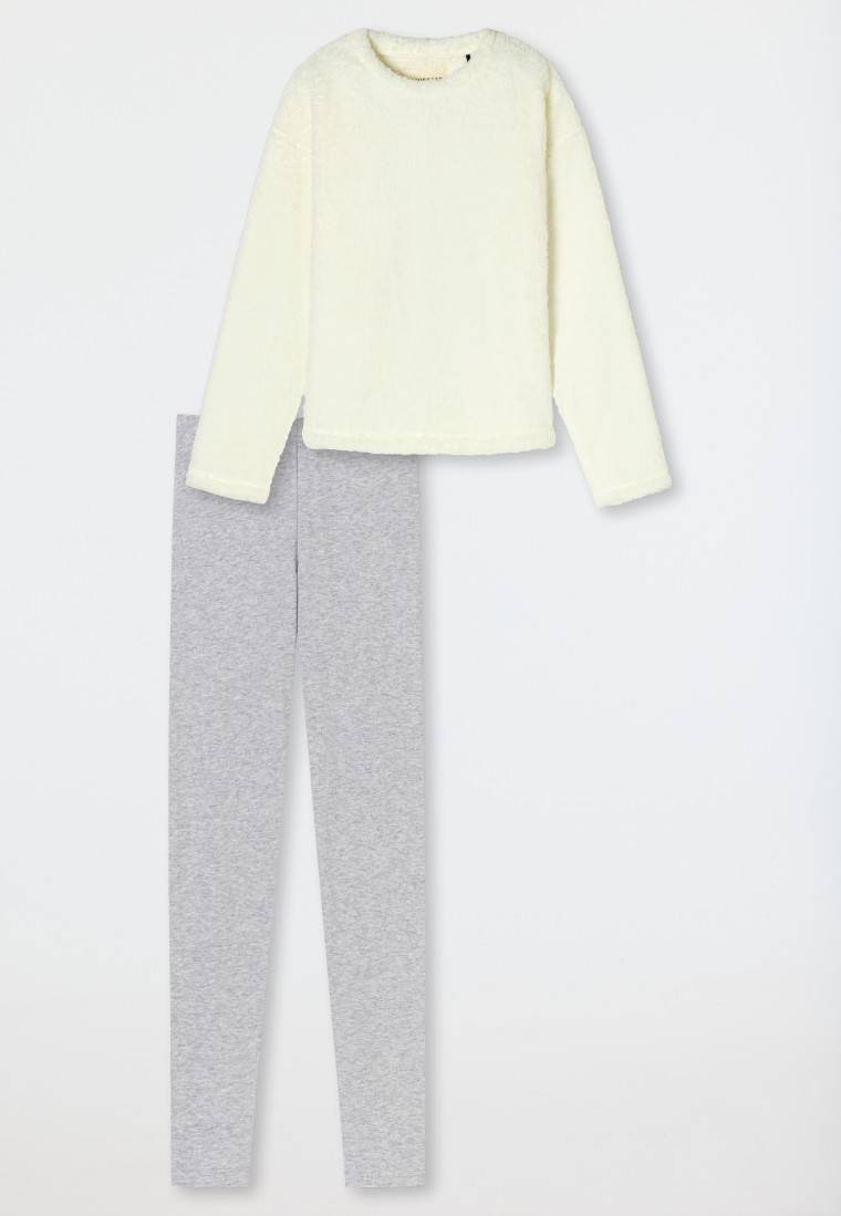 Schiesser Schlafanzug Lang Fleece Off-white - Teens Nightwear