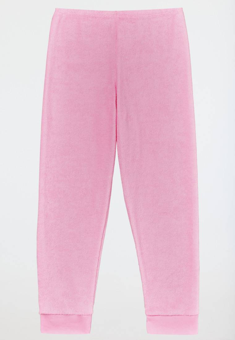 Schiesser Schlafanzug Lang Frottee Bündchen Ringel Rosé - Girls World