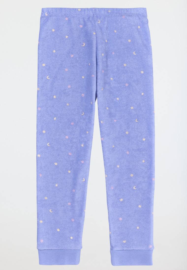 Schiesser Schlafanzug Lang Frottee Organic Cotton Bündchen Sterne Flieder - Girls World