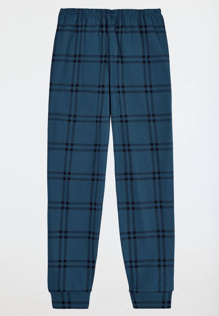 Schiesser Schlafanzug Lang Interlock Karos Mineral - Nightwear