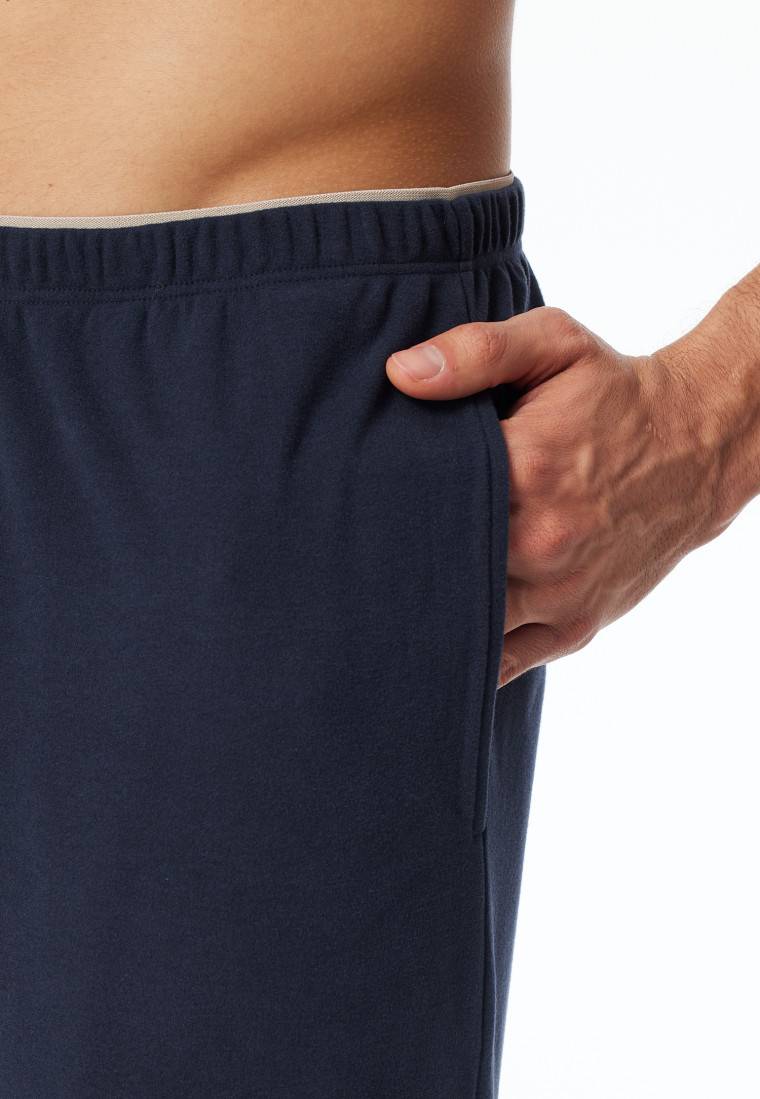 Schiesser Schlafanzug Lang Interlock Nachtblau - Selected Premium Warming