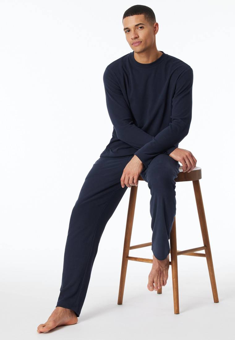 Schiesser Schlafanzug lang Interlock nachtblau - Selected Premium Warming