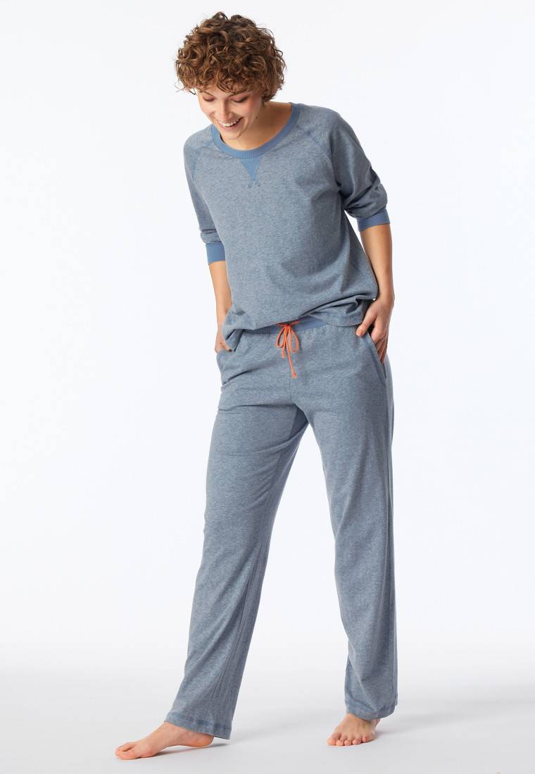 Schiesser Schlafanzug lang jeansblau meliert - Casual Nightwear
