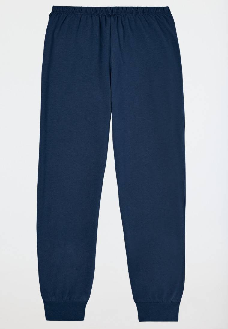 Schiesser Schlafanzug Lang Motivdruck Blau - Nightwear