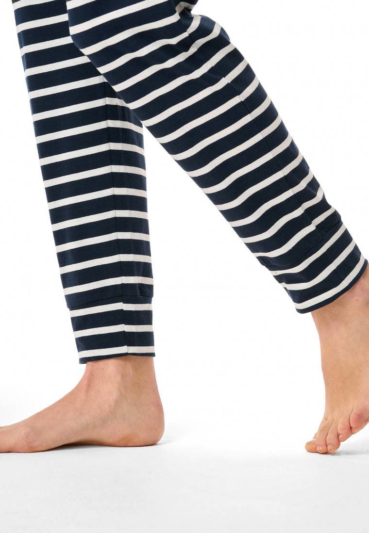 Schiesser Schlafanzug Lang Nachtblau - Casual Essentials