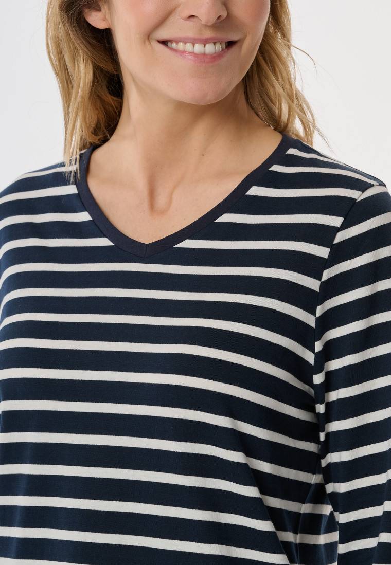 Schiesser Schlafanzug Lang Nachtblau - Casual Essentials