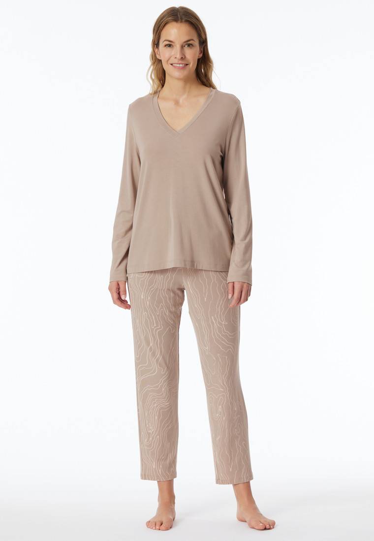 Schiesser Schlafanzug Lang Natur Bedruckt - Selected! Premium