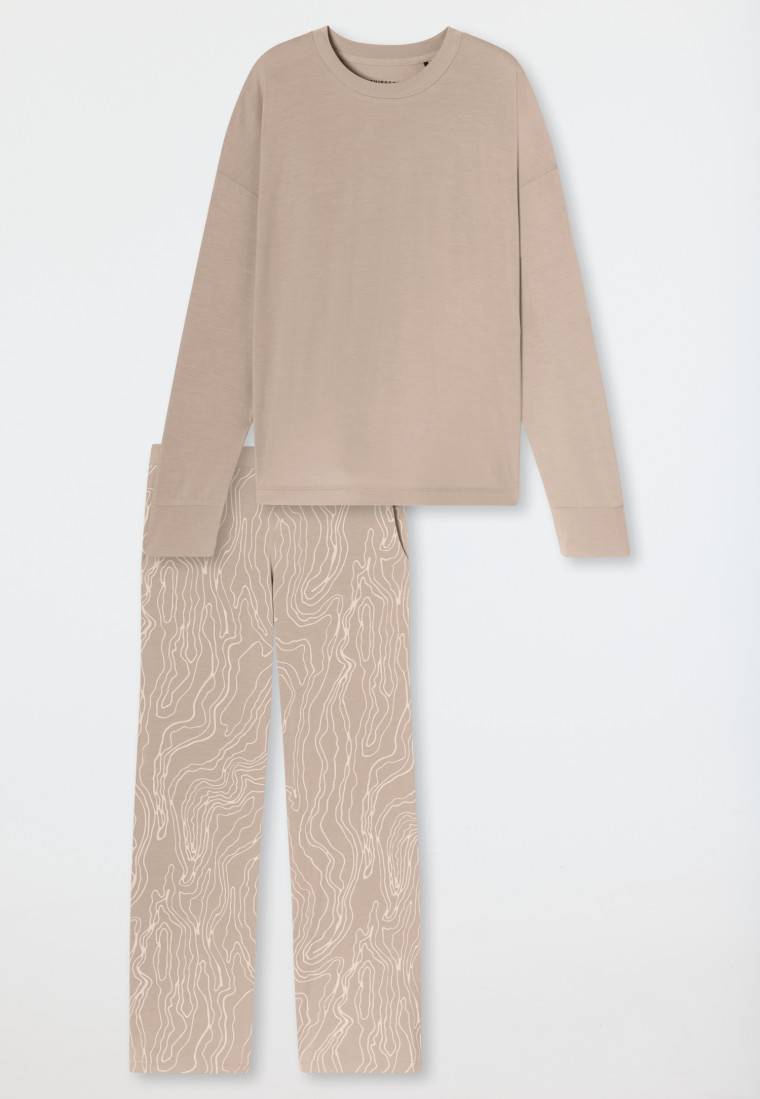 Schiesser Schlafanzug Lang Natur Bedruckt - Selected! Premium