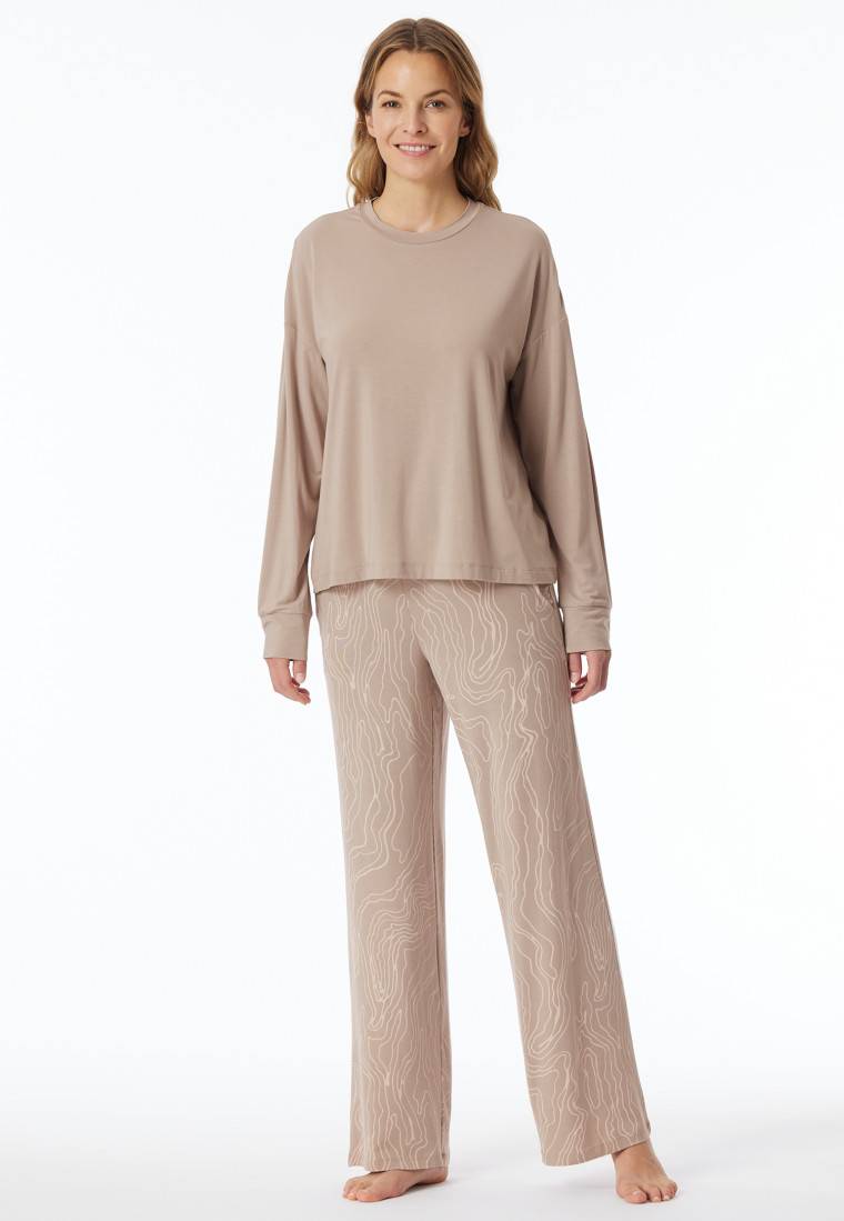 Schiesser Schlafanzug Lang Natur Bedruckt - Selected! Premium