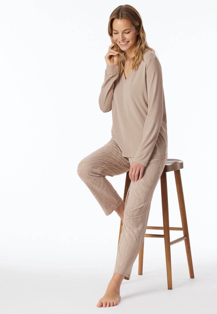 Schiesser Schlafanzug lang natur bedruckt - selected! premium Schiesser Schlafanzug lang natur bedruckt - selected! premium