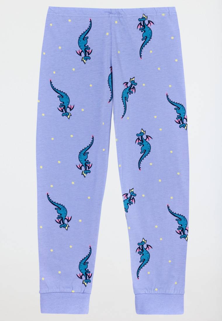 Schiesser Schlafanzug Lang Organic Cotton Bündchen Drache Flieder - Girls World