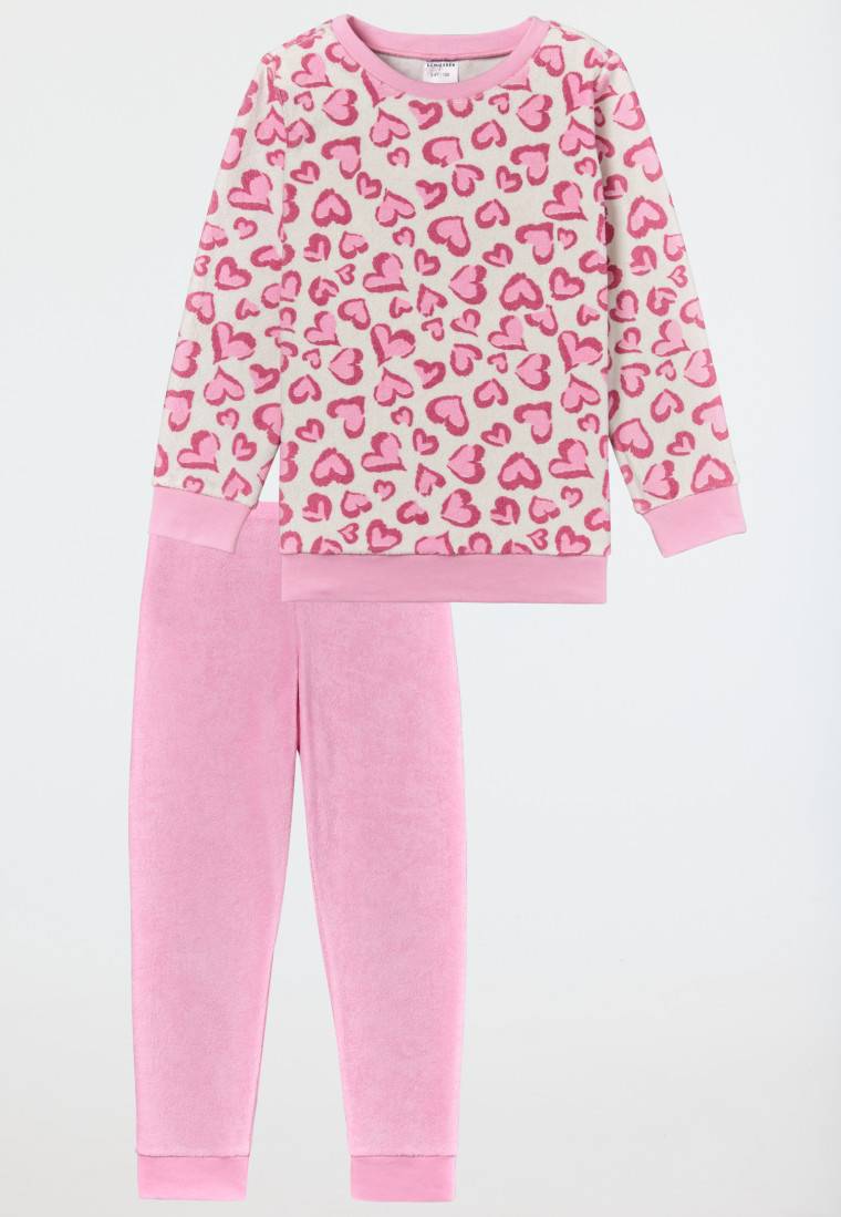Schiesser Schlafanzug Lang Organic Cotton Bündchen Herzen Rosé - Girls World