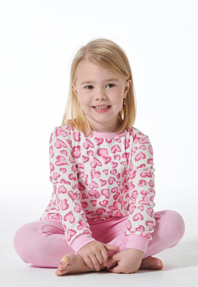 Schiesser Schlafanzug Lang Organic Cotton Bündchen Herzen Rosé - Girls World