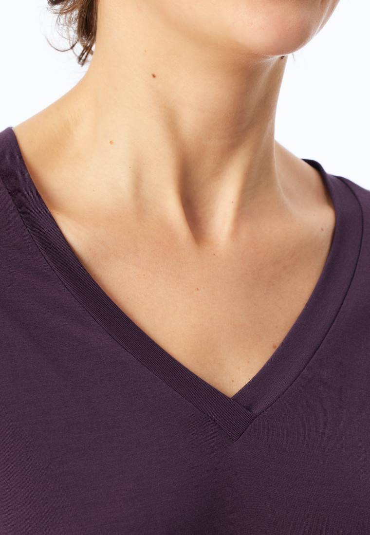 Schiesser Schlafanzug Lang Pflaume Bedruckt - Selected! Premium