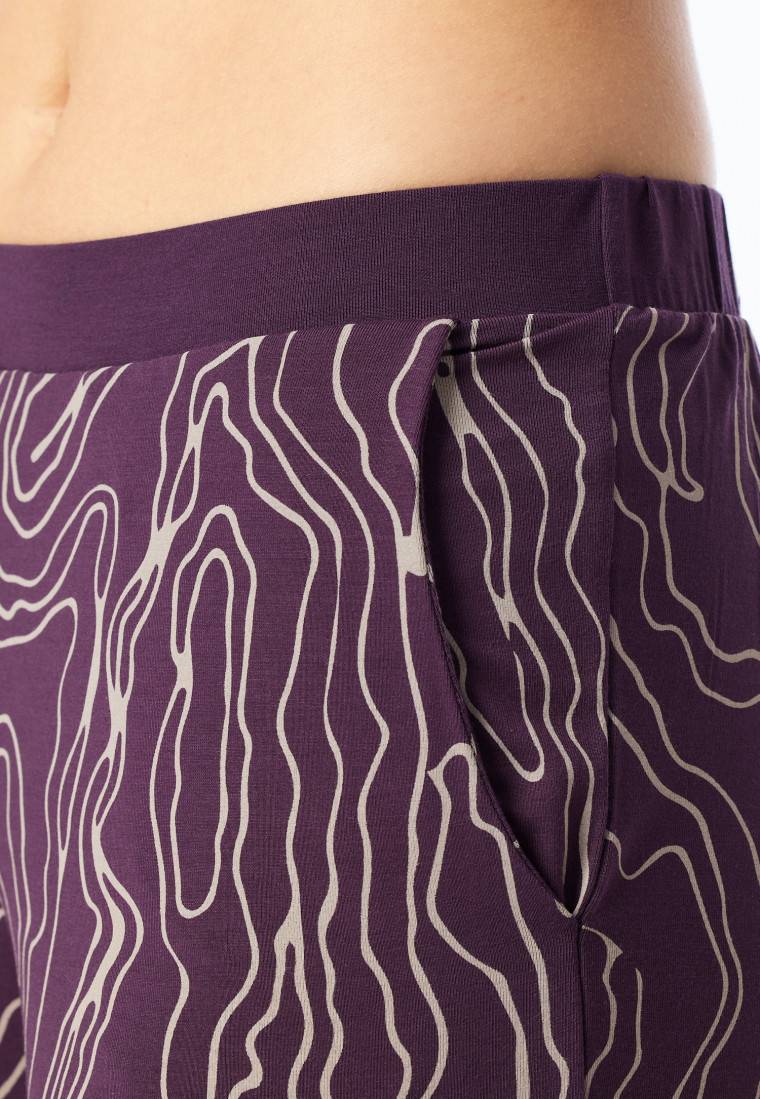 Schiesser Schlafanzug Lang Pflaume Bedruckt - Selected! Premium