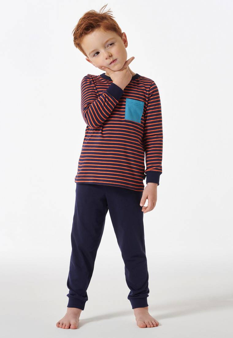 Schiesser Schlafanzug lang Ringel dunkelblau - Boys World