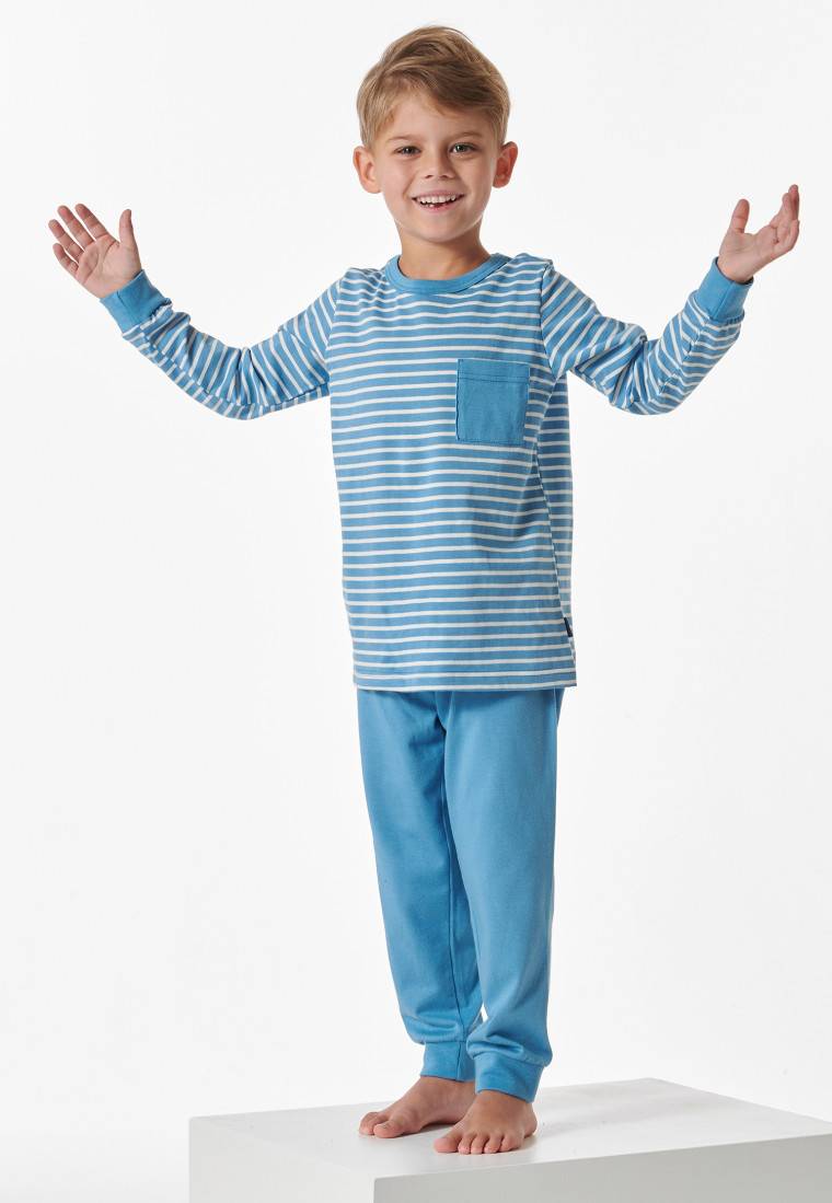 Schiesser Schlafanzug lang Ringel hellblau - Boys World