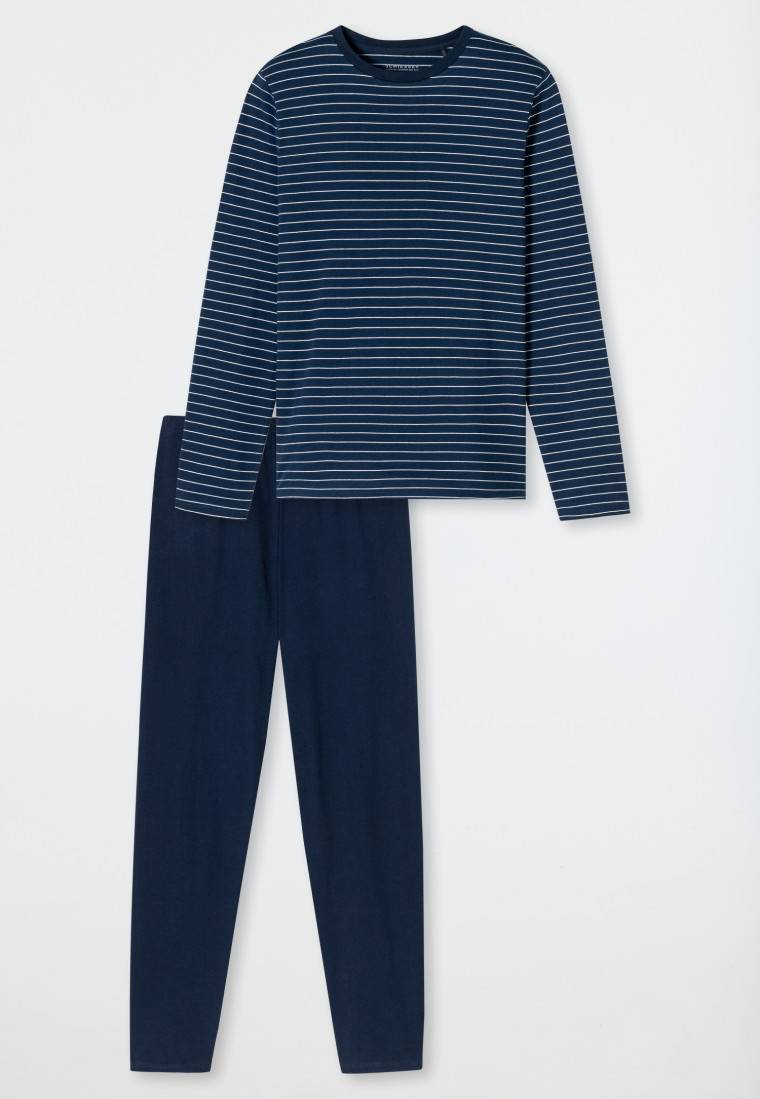 Schiesser Schlafanzug Lang Streifen Admiral - Casual Essentials