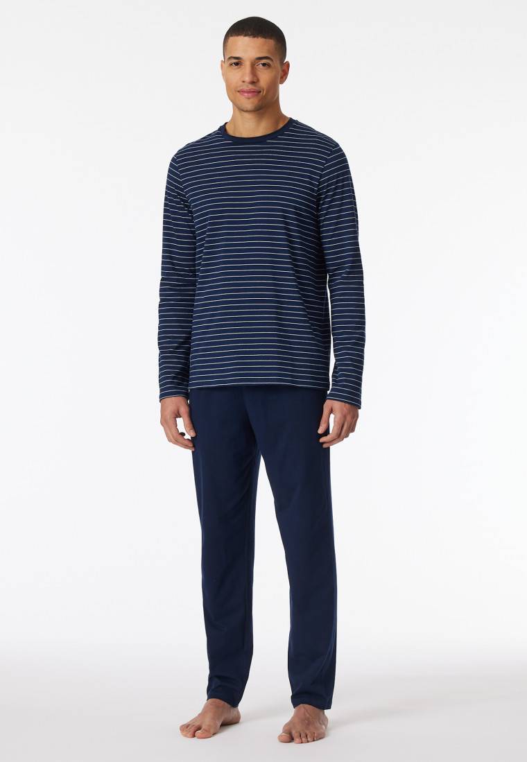 Schiesser Schlafanzug Lang Streifen Admiral - Casual Essentials