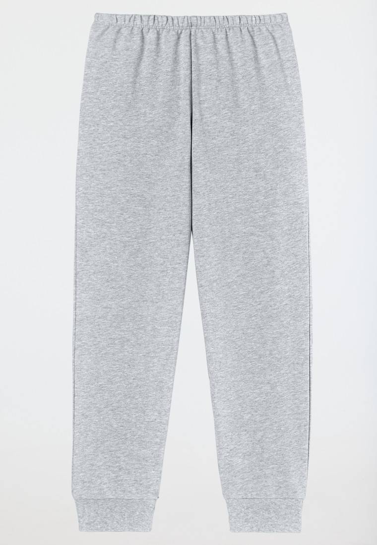 Schiesser Schlafanzug Lang Sweatwear Bündchen Grau-meliert - Nightwear