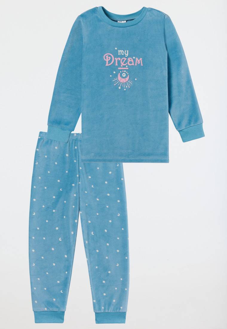 Schiesser Schlafanzug Lang Velour Bündchen Sterne Aquarium - Girls World