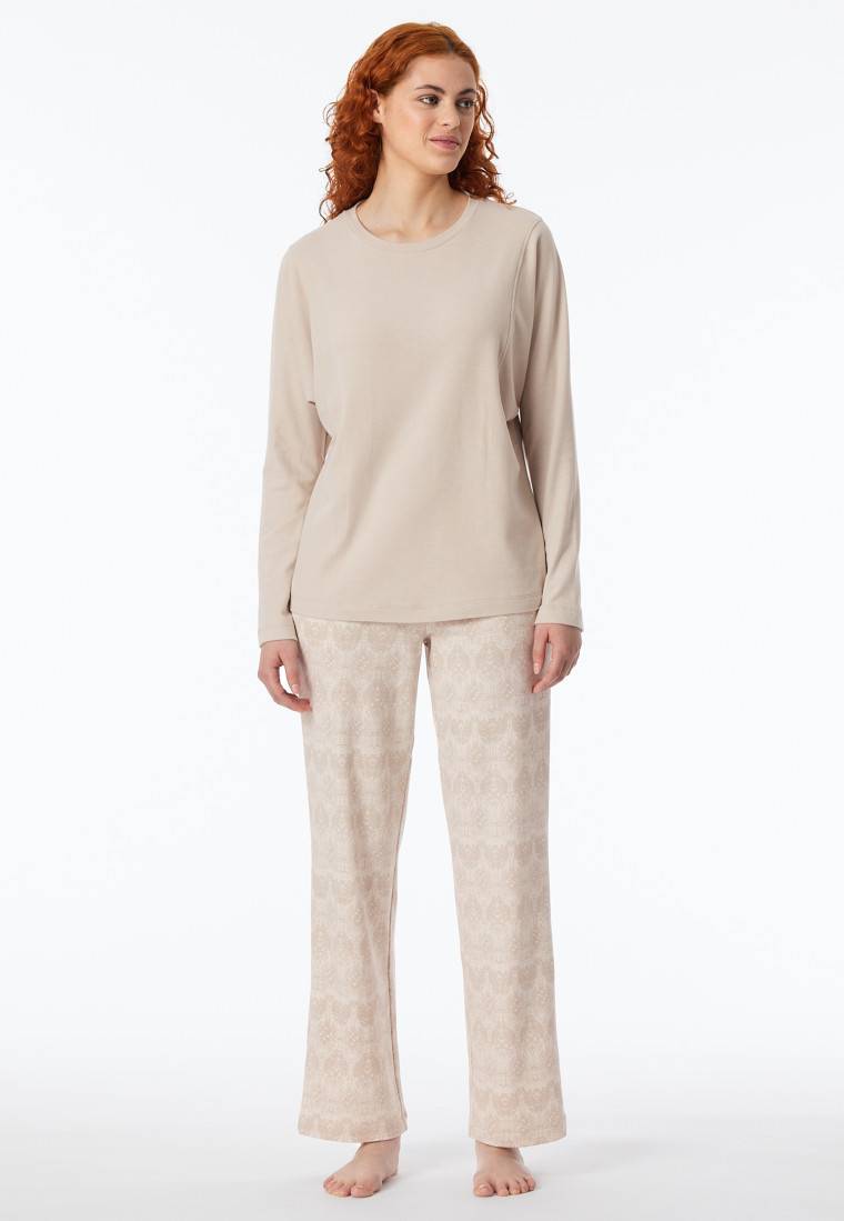 Schiesser Schlafanzug Lang Wärmend Beige - Selected Premium Warming