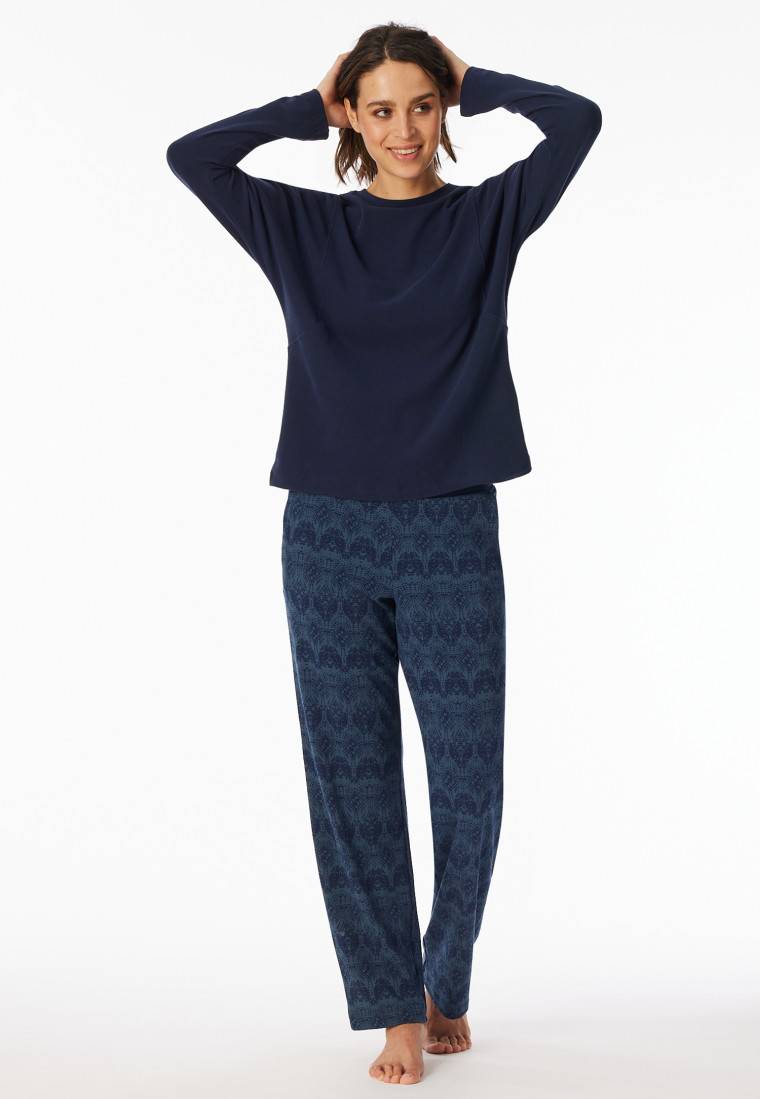 Schiesser Schlafanzug lang wärmend nachtblau - Selected Premium Warming Schiesser Schlafanzug lang wärmend nachtblau - Selected Premium Warming