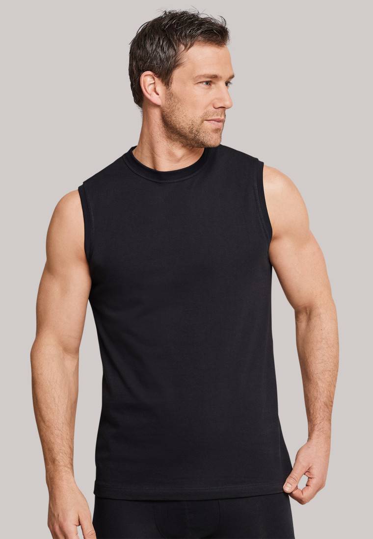 Schiesser Shirt ärmellos 2er-Pack Muscle Shirt Schwarz - Essentials