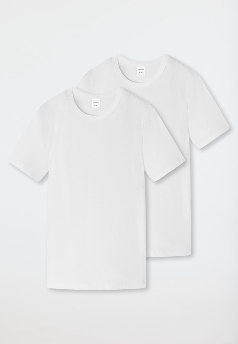 Schiesser Shirt Kurzarm 2er-Pack Organic Cotton Weiß - 95/5