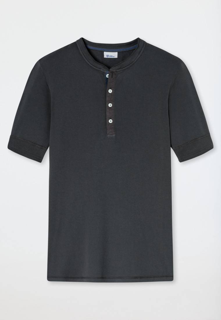 Schiesser Shirt Kurzarm Anthrazit - Revival Karl-Heinz