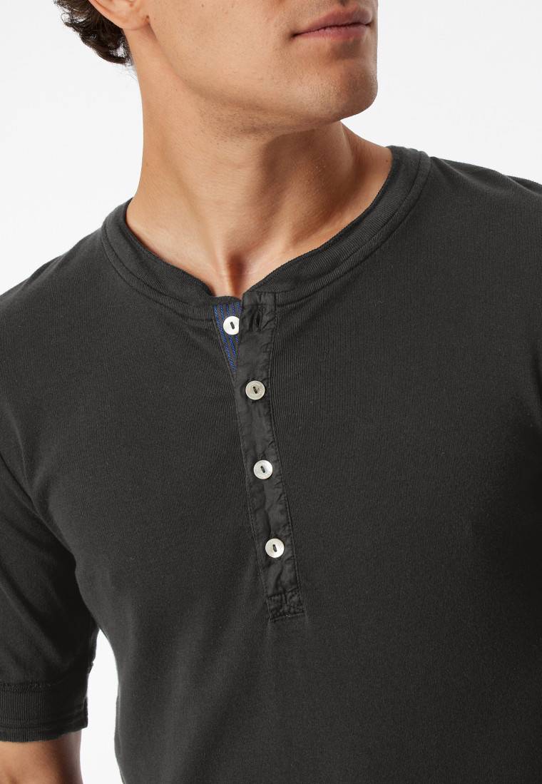 Schiesser Shirt Kurzarm Anthrazit - Revival Karl-Heinz