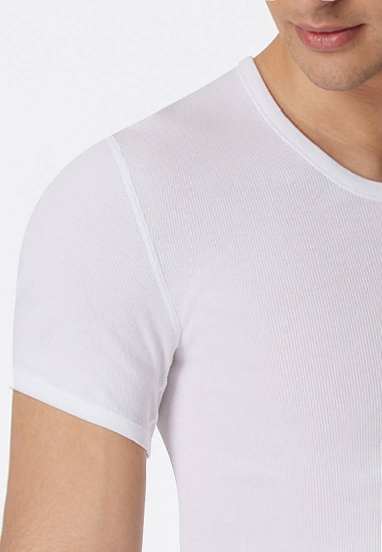 Schiesser Shirt Kurzarm Doppelripp Weiß - Essentials