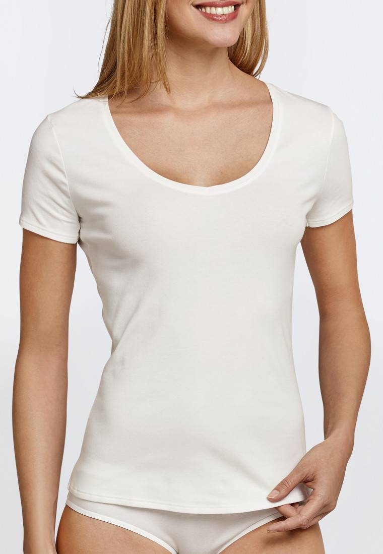 Schiesser Shirt Kurzarm Feinripp Sekt - Naturschönheit