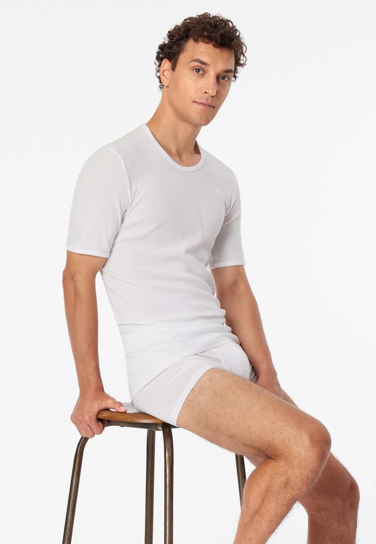 Schiesser Shirt kurzarm Feinripp weiß - Original Classics