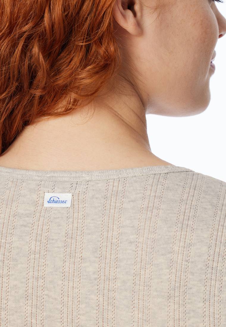 Schiesser Shirt Kurzarm Grau Meliert - Revival Agathe