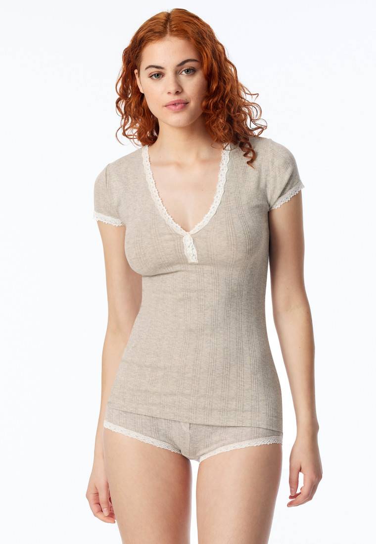 Schiesser Shirt kurzarm grau meliert - Revival Agathe