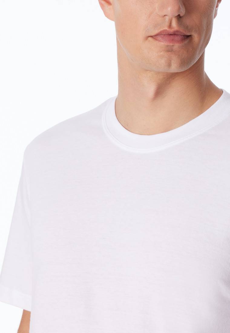 Schiesser Shirt Kurzarm Jersey 2er-Pack Rundhals Weiß - American T-Shirt