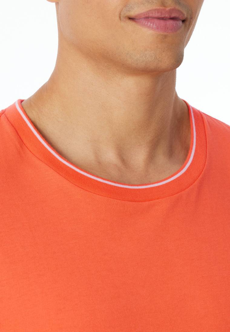 Schiesser Shirt Kurzarm Organic Cotton Streifen Orange - Mix+Relax