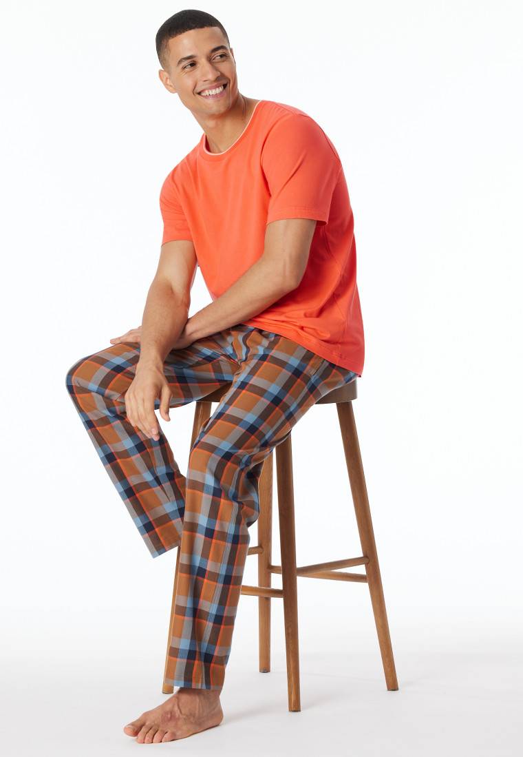 Schiesser Shirt kurzarm Organic Cotton Streifen orange - Mix+Relax