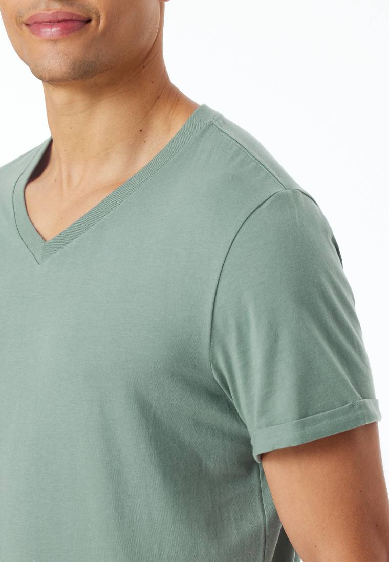Schiesser Shirt Kurzarm V-Ausschnitt Linde - Mix+Relax