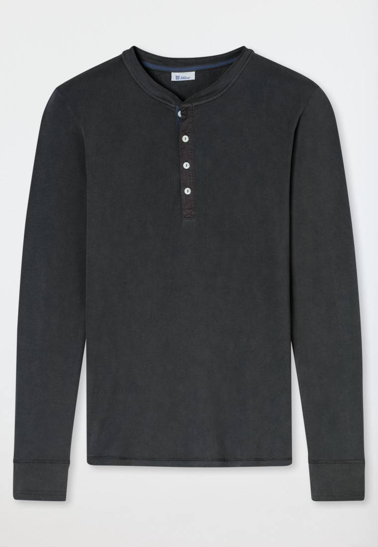Schiesser Shirt Langarm Anthrazit - Revival Karl-Heinz