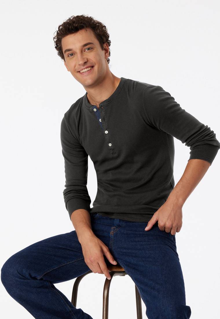 Schiesser Shirt langarm anthrazit - Revival Karl-Heinz Schiesser Shirt langarm anthrazit - Revival Karl-Heinz